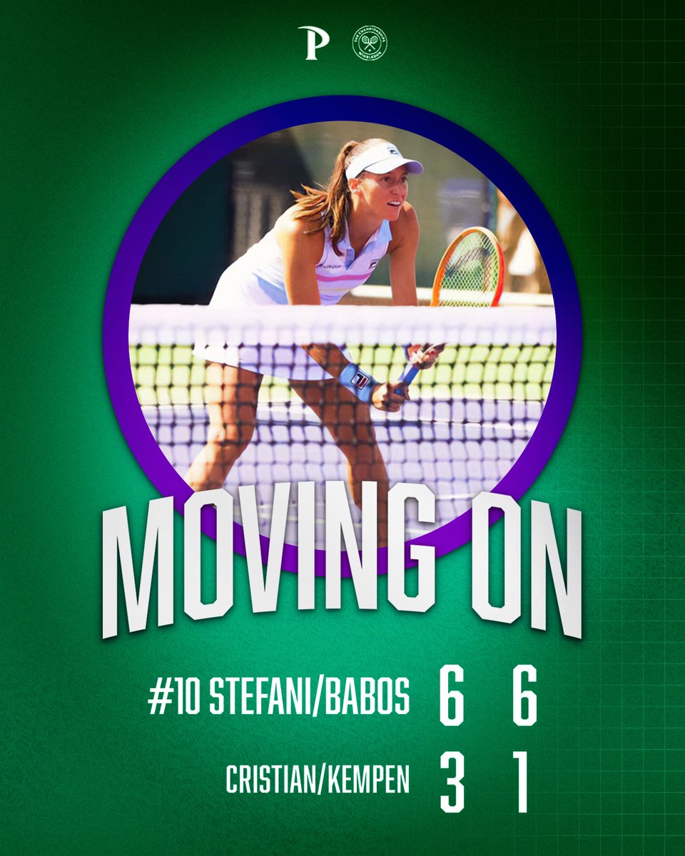𝐇𝐞𝐚𝐝𝐢𝐧𝐠 𝐭𝐨 𝐑𝐨𝐮𝐧𝐝 𝟐 ➡️

Luisa Stefani and Timea Babos win 6-3, 6-1!

#Wimbledon | #MakeWaves