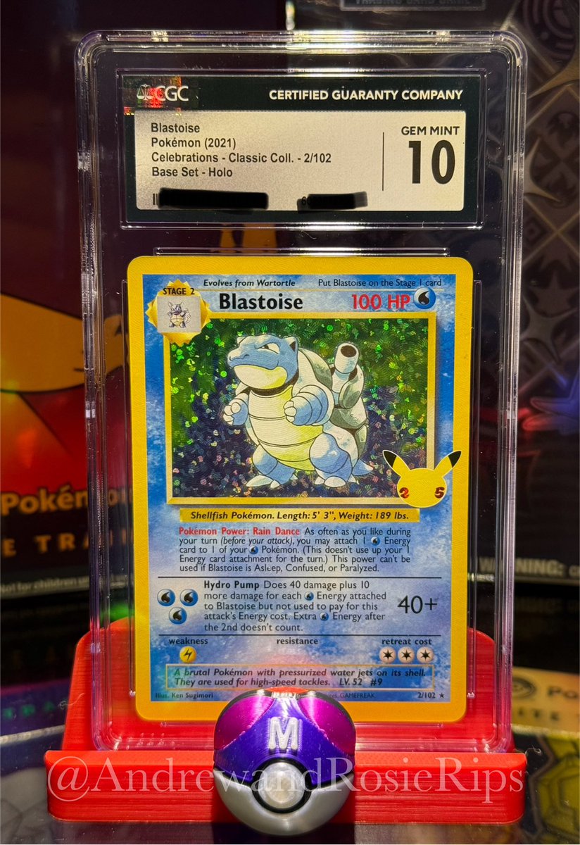 SteeloAndKri (@steeloandkri) on Twitter photo 🎁 CGC 10 Celebrations Blastoise Giveaway 🎁
To join:
➡️ Follow <a href="/Andrewdeeeeee/">Andrew and Rosie Rips</a> and <a href="/SteeloAndKri/">SteeloAndKri</a>
➡️ Repost and Like THIS Tweet
1 Winner will receive this slab! Ends on July 10th 2025.
US Only. Good luck! 🤞
#PokemonTCG 🎁 CGC 10 Celebrations Blastoise Giveaway 🎁
To join:
➡️ Follow <a href="/Andrewdeeeeee/">Andrew and Rosie Rips</a> and <a href="/SteeloAndKri/">SteeloAndKri</a>
➡️ Repost and Like THIS Tweet
1 Winner will receive this slab! Ends on July 10th 2025.
US Only. Good luck! 🤞
#PokemonTCG