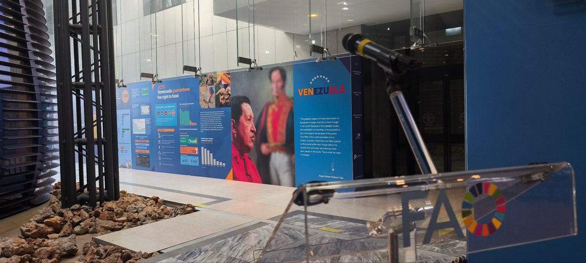 Inauguramos en la sede de la FAO la exposición "Del bloqueo a la recuperación". Sobre la resistencia victoriosa del pueblo venezolano contra las sanciones y por su derecho a la alimentación.