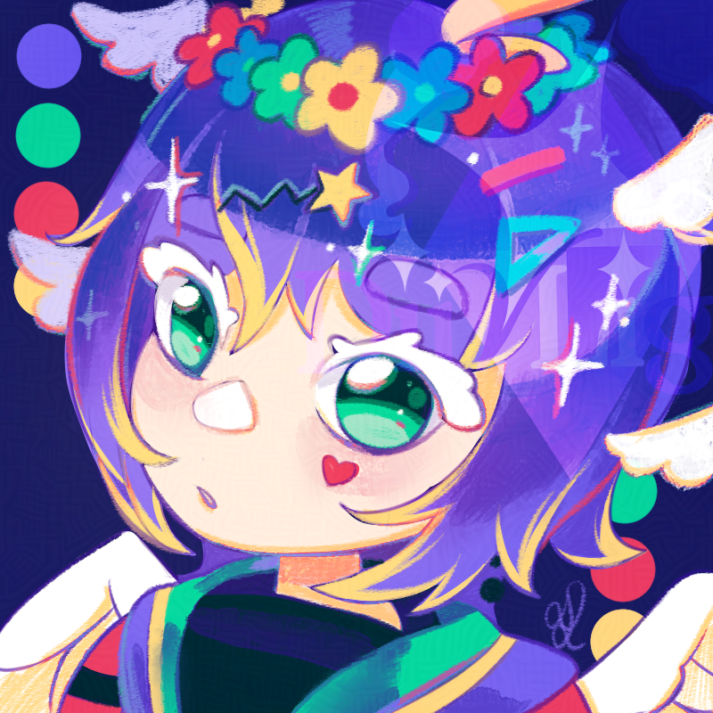 Kidcore angel 💙❤️
Tried to experiment with a messier style ~ (OC doesn't belong to me)

#vtuberfr ✦ #art ✦ #animeart ✦ #chibistyle