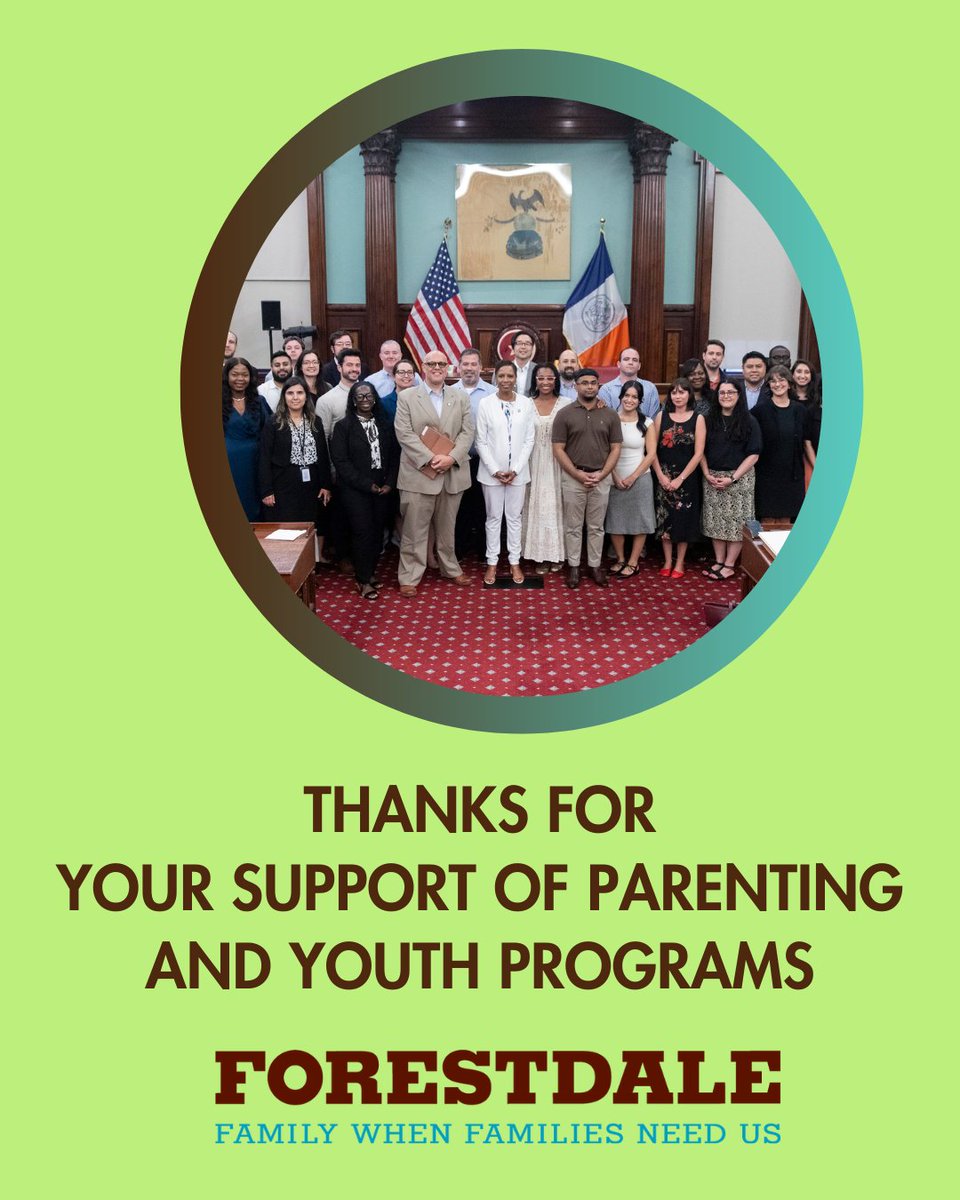 Forestdale Inc. (@forestdaleinc) on Twitter photo We extend our heartfelt thanks to the <a href="/NYCCouncil/">New York City Council</a>, especially <a href="/Lynn4NYC/">Lynn Schulman 舒曼琳</a>, <a href="/FranciscoMoyaNY/">Francisco Moya</a>, <a href="/JimGennaro/">James F. Gennaro</a>, @NantashaWilliams, @SelvenaBrooks, and <a href="/NYCSpeakerAdams/">Adrienne Adams</a>, as well as the entire Queens delegation, for their steadfast support of parenting and foster youth programs at We extend our heartfelt thanks to the <a href="/NYCCouncil/">New York City Council</a>, especially <a href="/Lynn4NYC/">Lynn Schulman 舒曼琳</a>, <a href="/FranciscoMoyaNY/">Francisco Moya</a>, <a href="/JimGennaro/">James F. Gennaro</a>, @NantashaWilliams, @SelvenaBrooks, and <a href="/NYCSpeakerAdams/">Adrienne Adams</a>, as well as the entire Queens delegation, for their steadfast support of parenting and foster youth programs at