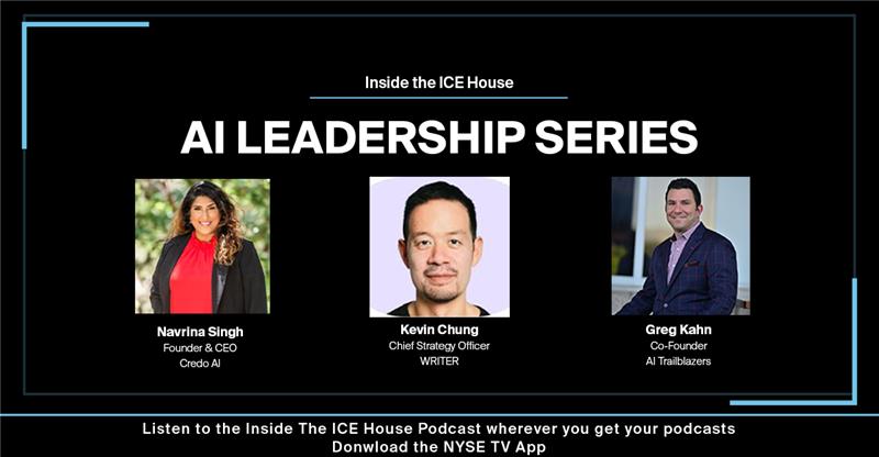 NYSE 🏛 (@nyse) on Twitter photo 🚨 <a href="/ICEHousePodcast/">Inside the ICE House 🎧</a> releases its first AI Leadership series next week!
Monday: <a href="/CredoAI/">CredoAI</a> Founder & CEO <a href="/navrinasingh/">Navrina Singh</a>
Tuesday: AI Trailblazers Co-Founder <a href="/GK_ventures/">GK Digital Ventures 🔜 The Global Game ⚽️ (7/10)</a> Greg Kahn
Thursday: <a href="/Get_Writer/">WRITER</a> Chief Strategy Officer Kevin Chung
Watch & listen wherever you get your podcasts 🚨 <a href="/ICEHousePodcast/">Inside the ICE House 🎧</a> releases its first AI Leadership series next week!
Monday: <a href="/CredoAI/">CredoAI</a> Founder & CEO <a href="/navrinasingh/">Navrina Singh</a>
Tuesday: AI Trailblazers Co-Founder <a href="/GK_ventures/">GK Digital Ventures 🔜 The Global Game ⚽️ (7/10)</a> Greg Kahn
Thursday: <a href="/Get_Writer/">WRITER</a> Chief Strategy Officer Kevin Chung
Watch & listen wherever you get your podcasts