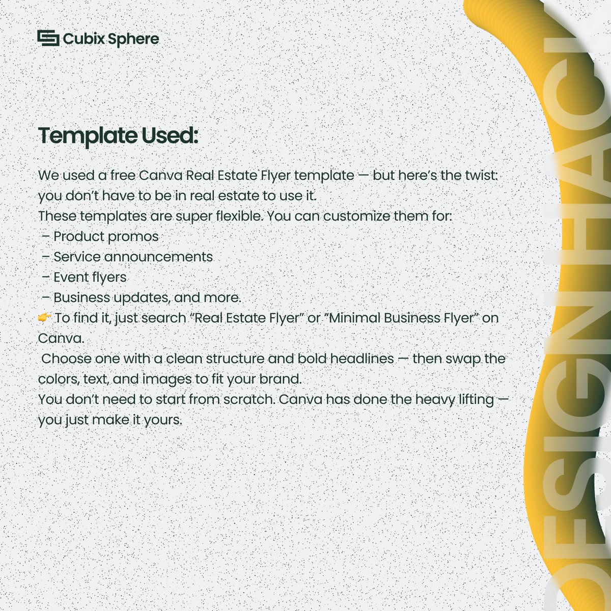 cubixsphere's tweet image. Running a business? Here’s how to design like a boss — without spending a dime. 

Learn how to access thousands of free templates on Canva.🔥
👉 Check through, then reach out to Cubix Sphere for custom branding solutions!
#CanvaTips #BusinessDesignHack #FreeTemplates #cubixsphere