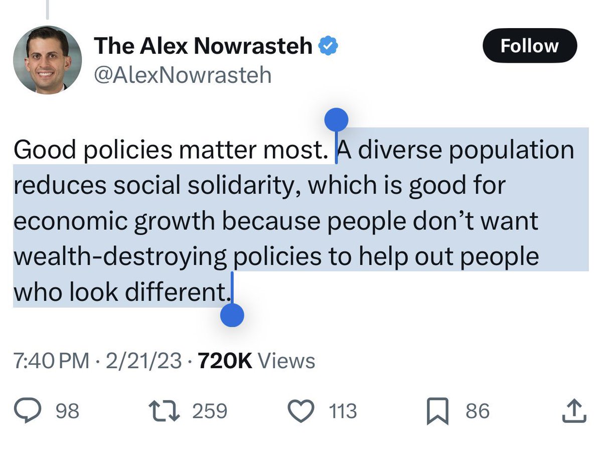 Jon Leslie🇺🇸 (@jonleslienh) on Twitter photo So the <a href="/CatoInstitute/">Cato Institute</a> realizes that open borders reduces social solidarity… yet they push for it anyways.
They know that the policies they push destroy the culture that makes up our nation but they don’t care.
At least some people don’t understand why these policies are bad So the <a href="/CatoInstitute/">Cato Institute</a> realizes that open borders reduces social solidarity… yet they push for it anyways.
They know that the policies they push destroy the culture that makes up our nation but they don’t care.
At least some people don’t understand why these policies are bad