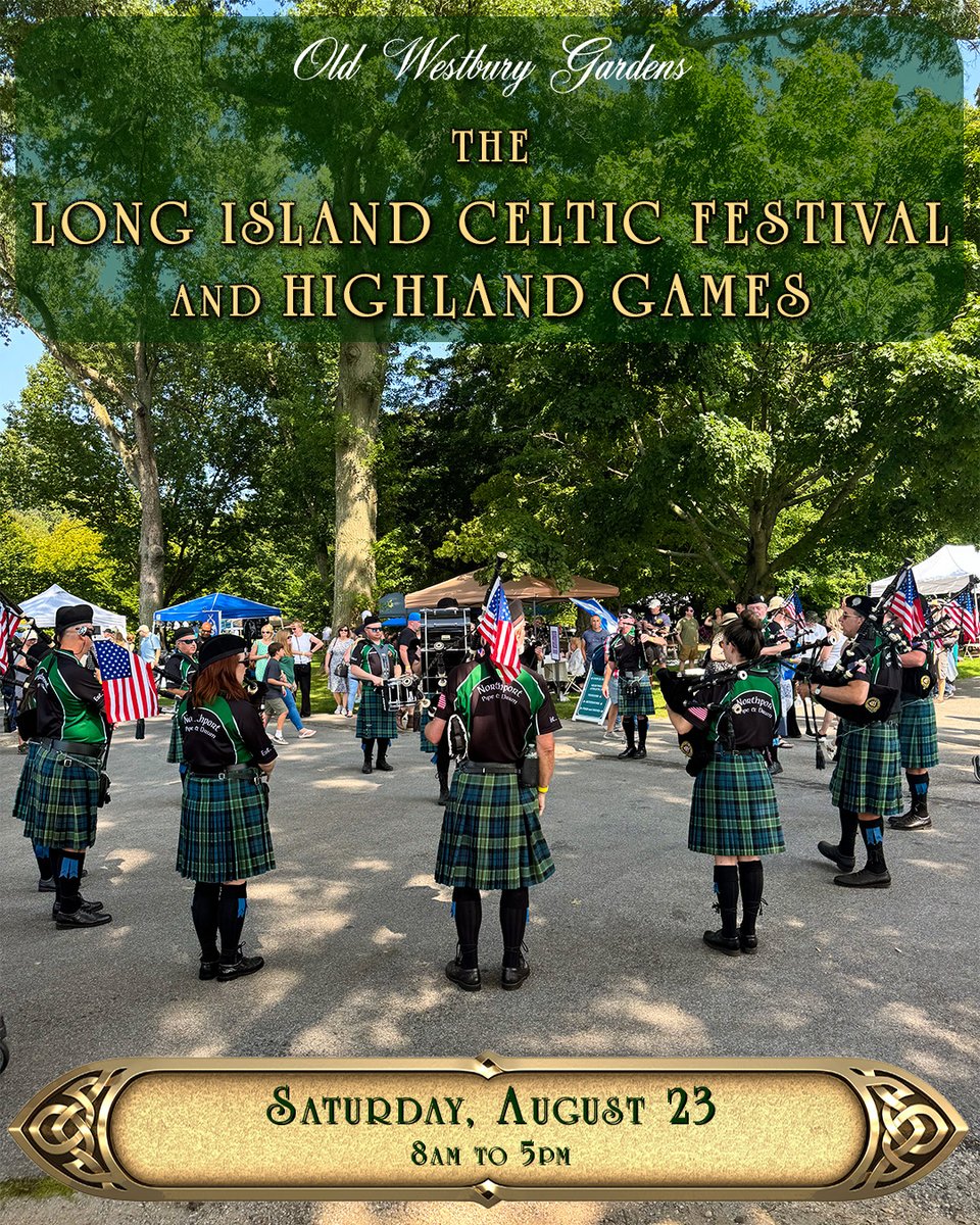 The Long Island Celtic Festival and Highland Games is back on Saturday, August 23rd. Get your tickets here: bit.ly/3I9uMoZ #oldwestburygardens #licelticfest #longisland #scottishgames #lievents #event #longislandevents