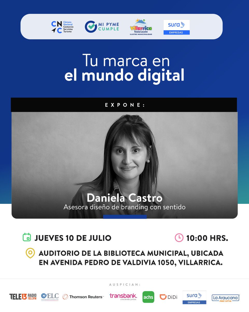 MiPymeCumple's tweet photo. Te invitamos al seminario “Tu marca en el mundo digital”. En esta instancia, conocerás herramientas claves para potenciar tu marca, contenido y estrategia online y llevar tu negocio al siguiente nivel. 

🔗Inscripciones: https://t.co/OOreLTLCYi https://t.co/SpxddWc3F1
