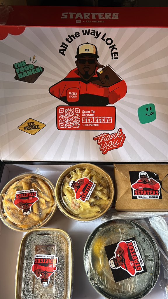 Ordered a meal from 500chow and got this special package from Ice Prince &amp; a cute message 🥹