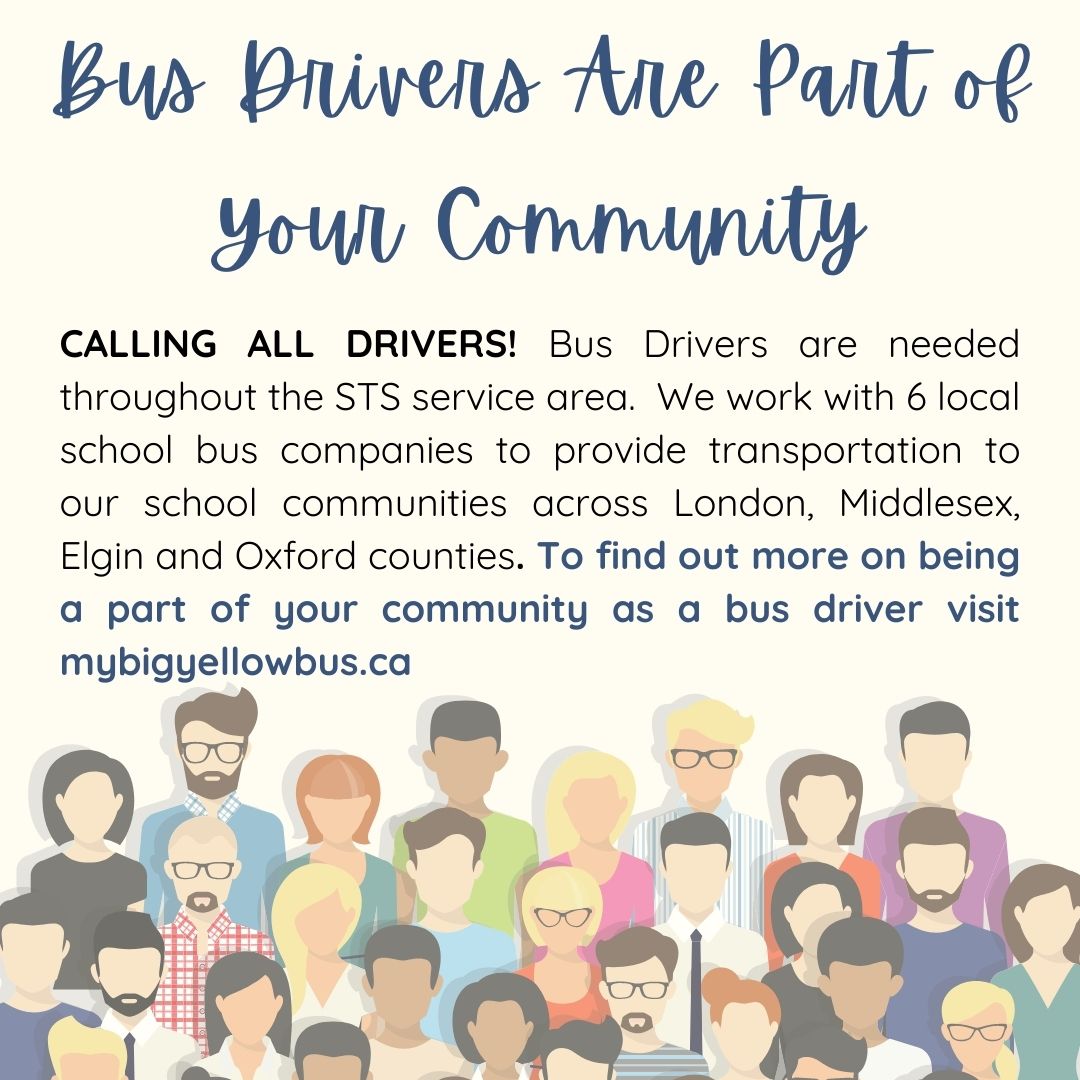 Bus Drivers Are Community Heroes!   There are opportunities in communities across London, Middlesex, Elgin &amp; Oxford counties. If you, or someone you know is interested in becoming an important part of your community, visit  mybigyellowbus.ca/become-a-bus-d…