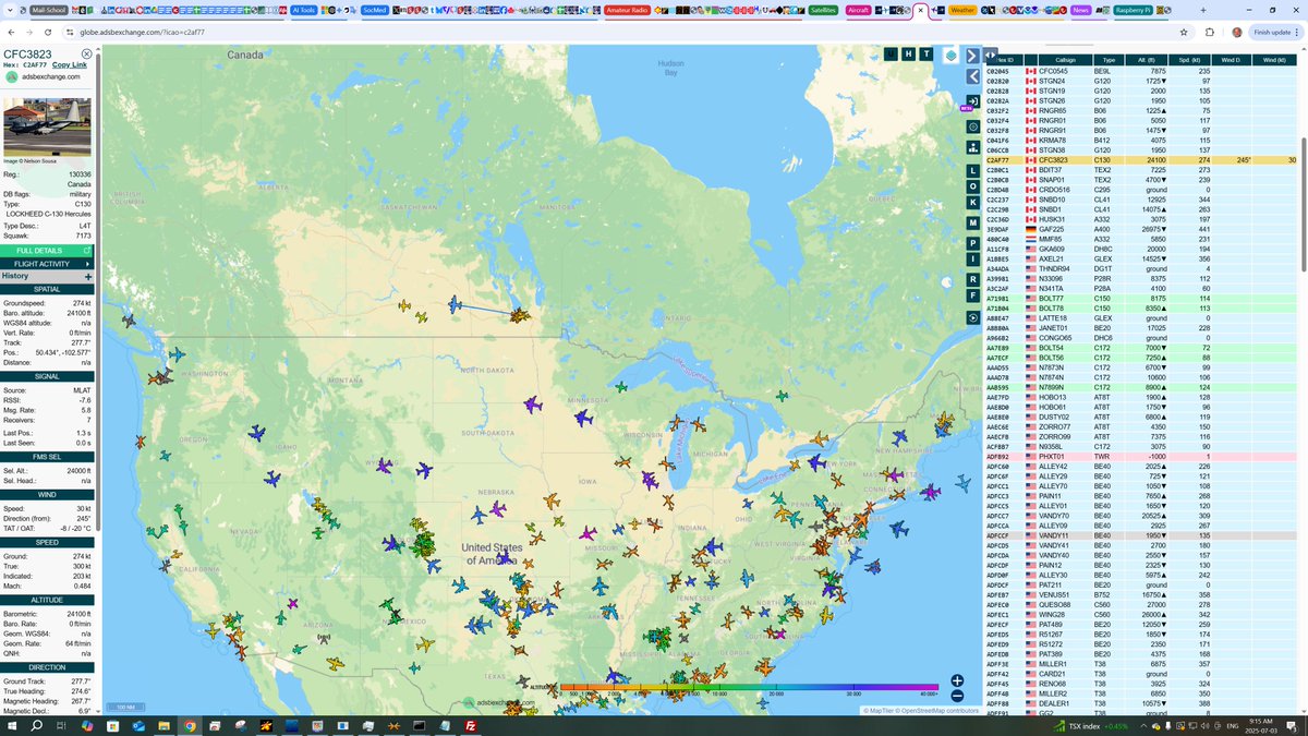 Peter Vogel (@petervogel) on Twitter photo Interesting to see so many Canadian military aircraft appearing on the flight trackers today. Varying between 16 and 18 as I look at 9:15 AM PDT / 1615z.
<a href="/steffanwatkins/">Steffan Watkins </a> <a href="/bobmackin/">Bob Mackin</a> <a href="/Borrowed7Time/">Johnny Gemini</a> <a href="/sipjack1776/">1776Girl</a> <a href="/BCNewsAddict/">BCNewsAddict</a> Interesting to see so many Canadian military aircraft appearing on the flight trackers today. Varying between 16 and 18 as I look at 9:15 AM PDT / 1615z.
<a href="/steffanwatkins/">Steffan Watkins </a> <a href="/bobmackin/">Bob Mackin</a> <a href="/Borrowed7Time/">Johnny Gemini</a> <a href="/sipjack1776/">1776Girl</a> <a href="/BCNewsAddict/">BCNewsAddict</a>