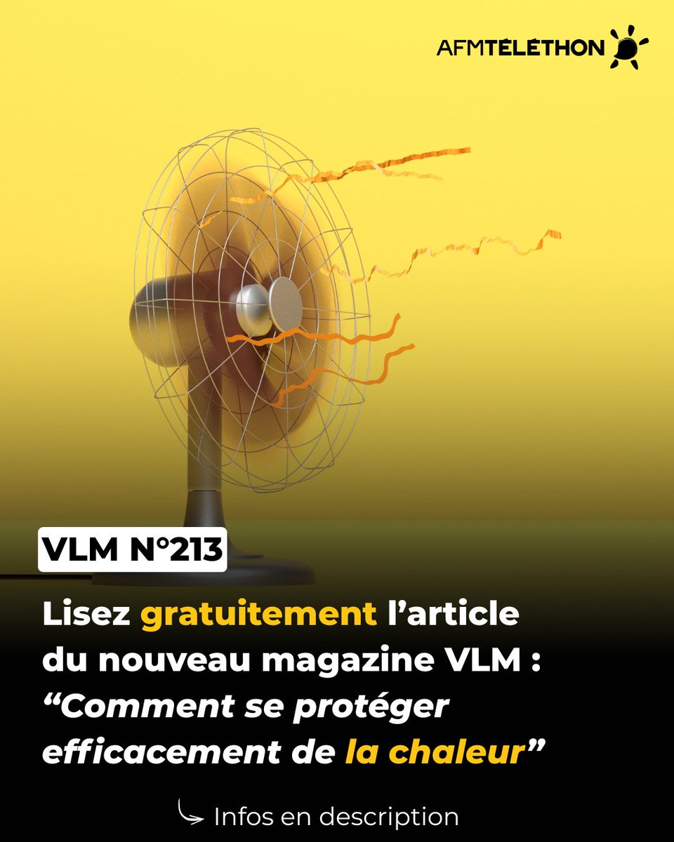 Telethon_France's tweet image. 📰 Le VLM N°213 est paru !
⛱️ Retrouvez l'article gratuit "Comment se protéger efficacement de la chaleur" juste ici 👉 bit.ly/4nw44ae
Restez informés, abonnez-vous à VLM !