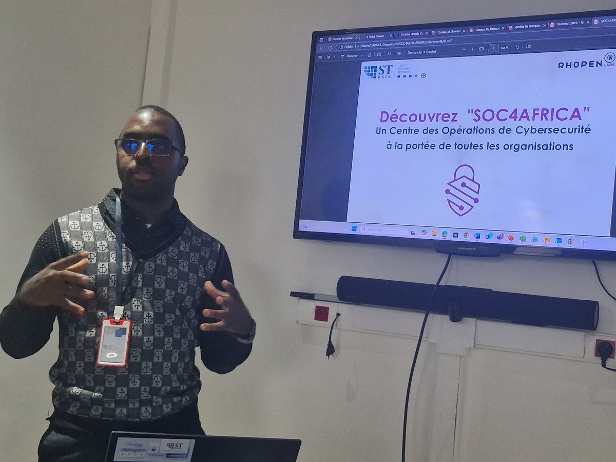 AnniePayep's tweet photo. Aujourd'hui, j'étais au #Datacenter de ST Digital pour le lancement de #SOC4AFRICA, un centre des opérations de cybersecurité agile et à la portée de toutes les organisations.
Une surveillance 24h/7 parce 95% des cyberattaques ne sont pas détectées à temps en Afrique.
Plus d'infos à venir sur #Echostech