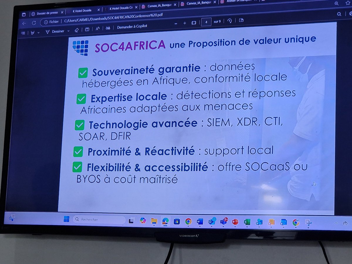 AnniePayep's tweet photo. Aujourd'hui, j'étais au #Datacenter de ST Digital pour le lancement de #SOC4AFRICA, un centre des opérations de cybersecurité agile et à la portée de toutes les organisations.
Une surveillance 24h/7 parce 95% des cyberattaques ne sont pas détectées à temps en Afrique.
Plus d'infos à venir sur #Echostech