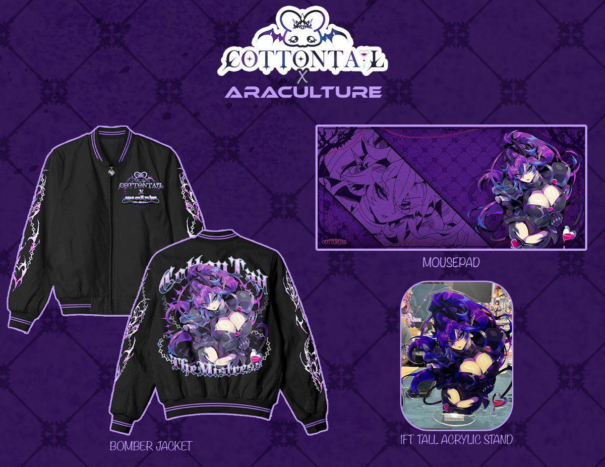 AraCulture (@araculture_) on Twitter photo Now that Anime Expo is a GO!
We can announce our very top secret limited AX merch with <a href="/CottontailVA/">CottontailVA 🐰💋</a>
The mousepad and standee are available for purchase in limited quantities and you can get your first look and preorder your very own cotton bomber!
Available at Anime Expo Now that Anime Expo is a GO!
We can announce our very top secret limited AX merch with <a href="/CottontailVA/">CottontailVA 🐰💋</a>
The mousepad and standee are available for purchase in limited quantities and you can get your first look and preorder your very own cotton bomber!
Available at Anime Expo