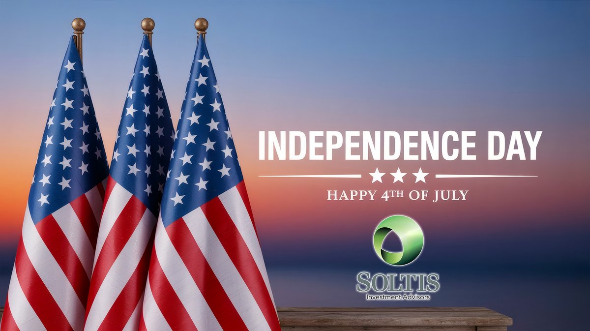 SoltisAdvisors's tweet photo. Happy Independence Day! 🎆 At Soltis Investment Advisors, we’re filled with gratitude for the freedoms and blessings we enjoy in the United States of America. We celebrate the spirit of this great nation and honor all those who contribute to its strength, unity, and prosperity, making America great. Wishing you, your family, and loved ones a safe, joyful, and meaningful 4th of July! 🇺🇸 #IndependenceDay #Grateful #SoltisInvestmentAdvisors