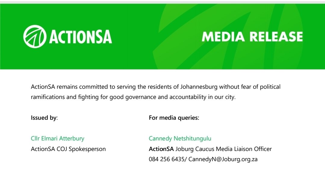 ActionSA believes that the office of the Speaker is crucial in ensuring the smooth functioning of
Council and upholding the values of democracy and accountability. Unfortunately, the election of 
the new Speaker was marred by political horse-trading and self-interests, rather