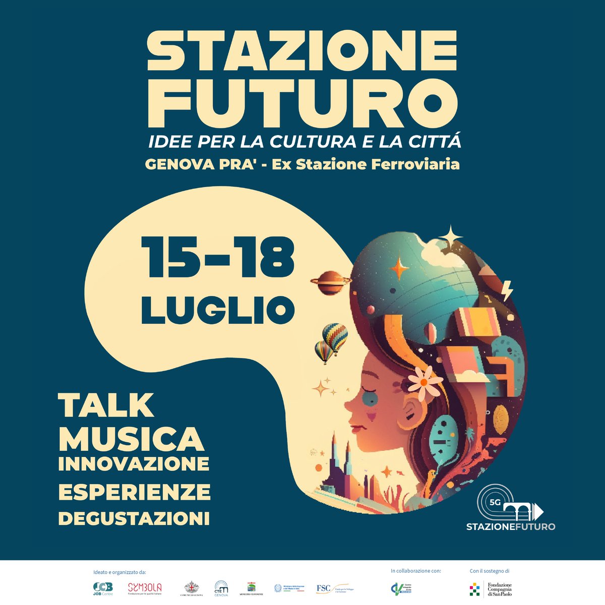 CteGenova's tweet photo. Torna Stazione Futuro: Idee per la cultura e la città
📅 Dal 15 al 18 luglio 2025
📍 CTE Genova – Casa delle Tecnologie Emergenti, Pra’
Quattro giorni di talk, musica, attività, cibo ed esperienze per scoprire come la cultura incontra il digitale e l’innovazione. https://t.co/tzOcwUYna4