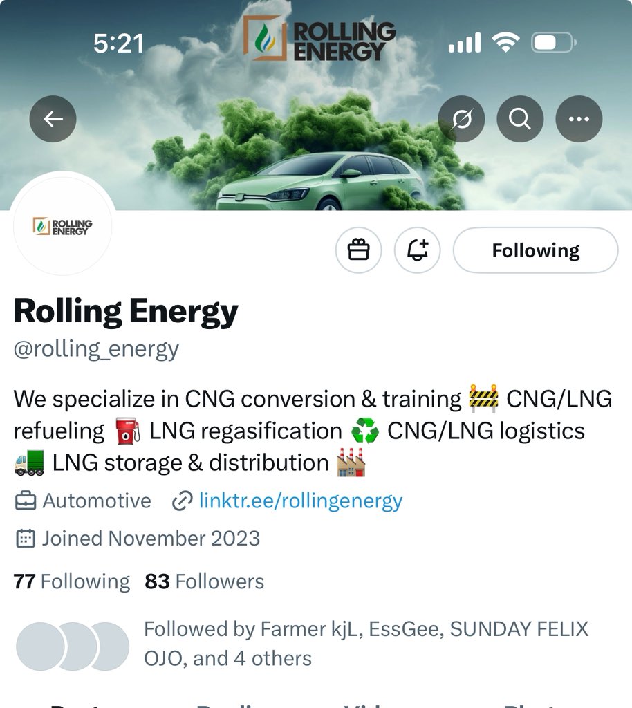 Woye (@woye1) on Twitter photo Good news for the North as <a href="/rolling_energy/">Rolling Energy</a> will deliver 3 mother stations and 6 daughter stations before 2025 ends.
2: Pls follow <a href="/rolling_energy/">Rolling Energy</a> handle guys. Show them love.
2: more CNG stations will lower the cost of transportation <a href="/PCNGInitiative/">PCNGI</a> <a href="/Ekiti_Princess1/">Ekiti Princess</a> Good news for the North as <a href="/rolling_energy/">Rolling Energy</a> will deliver 3 mother stations and 6 daughter stations before 2025 ends.
2: Pls follow <a href="/rolling_energy/">Rolling Energy</a> handle guys. Show them love.
2: more CNG stations will lower the cost of transportation <a href="/PCNGInitiative/">PCNGI</a> <a href="/Ekiti_Princess1/">Ekiti Princess</a>