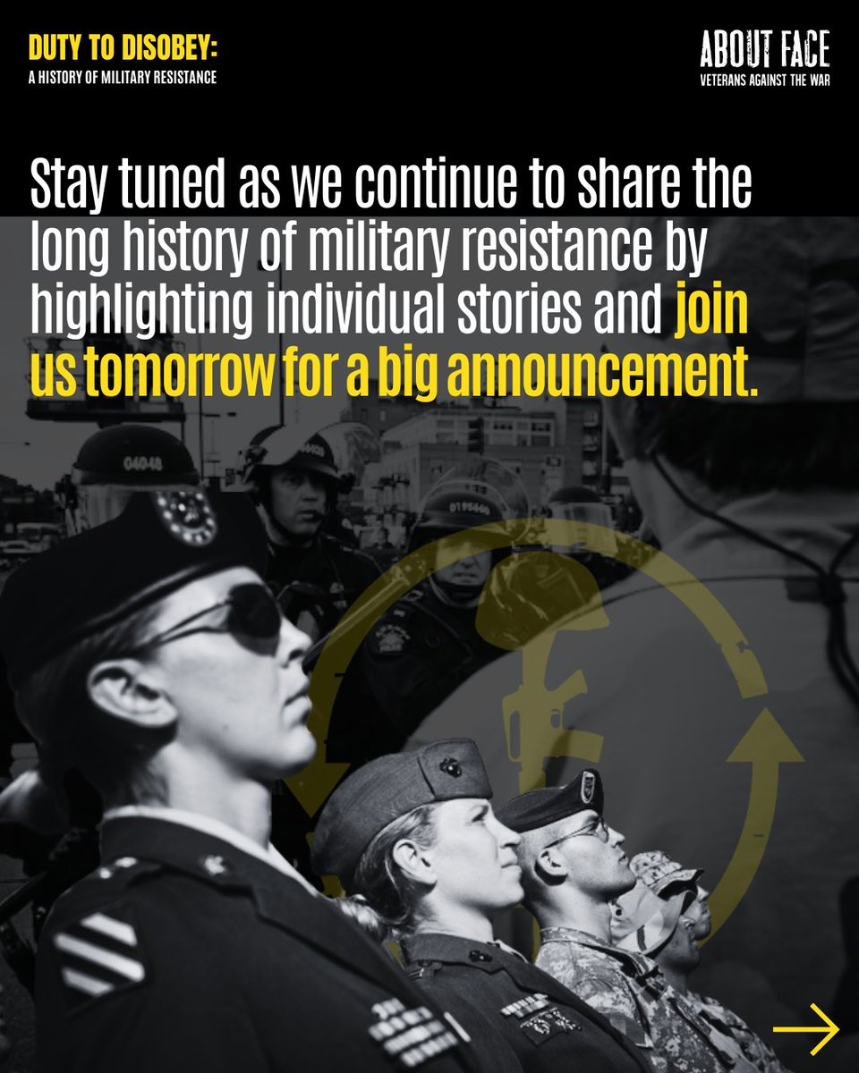 VetsAboutFace's tweet photo. If you’re a member of the military who is morally conflicted by your service or know someone who is, you’re not alone. https://t.co/LdIAFMcrrY
#dutytodisobey #military #veterans #righttorefuse #soldierlife https://t.co/xmOpcPY7cB