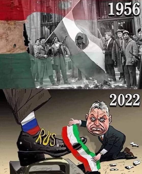 ScoutFella's tweet photo. #HUEXIT Yes, this should have happened long ago.
#article7 #orcban
orcban is an insult to those who were murdered by the reds in 1956!
Ukraine's place is in NATO, but Orban's isn't, he wants ruzzian tanks in Budapest like in 1956.
#UkraineWillWin
#RussiaIsATerroristState https://t.co/2ENaQPuH6a