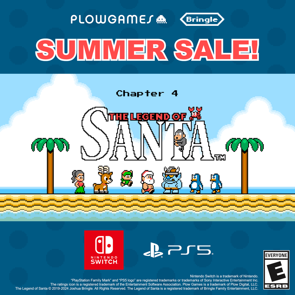 Legend_of_Santa's tweet image. Celebrate Christmas in July with a sale! Tell a friend who hasn't played Santa, and be sure to try the free update with Chapter 4!
#christmasinjuly #nintendoswitch #ps5 #steam #legendofsanta #christmas #santa #pixelart #ドット絵 #indiegame #platformer #anime #16bit #retrogaming