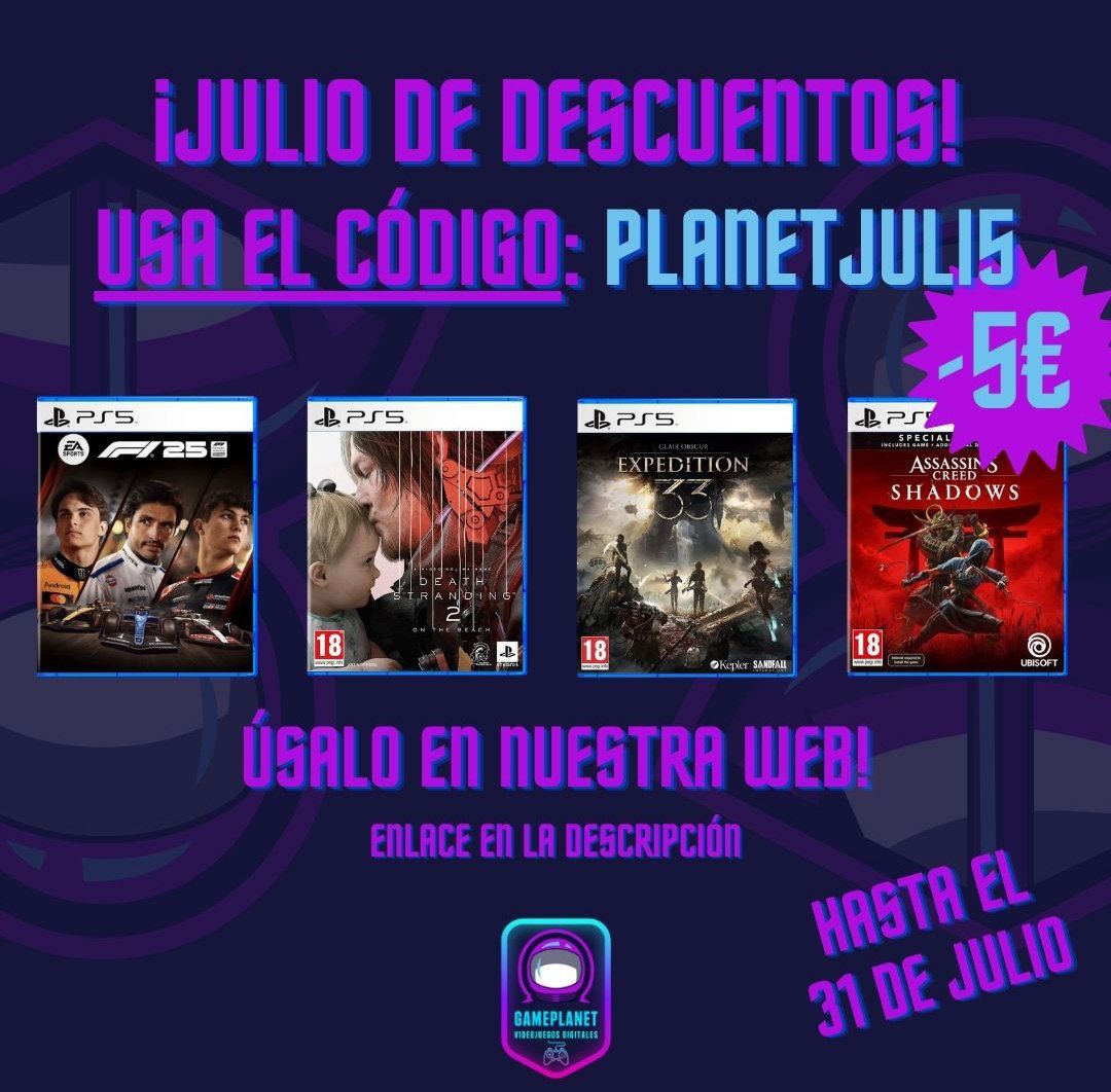 ¡Este julio juega más y gasta menos!
Aprovecha 5€ de descuento en tu compra usando el código: PLLANETJULI5
Solo durante el mes de julio, exclusivo en nuestra web 🌐

👉 Canjea tu descuento aquí: gameplanetps.com

📅 Válido hasta el 31/07 – sin mínimo de compra