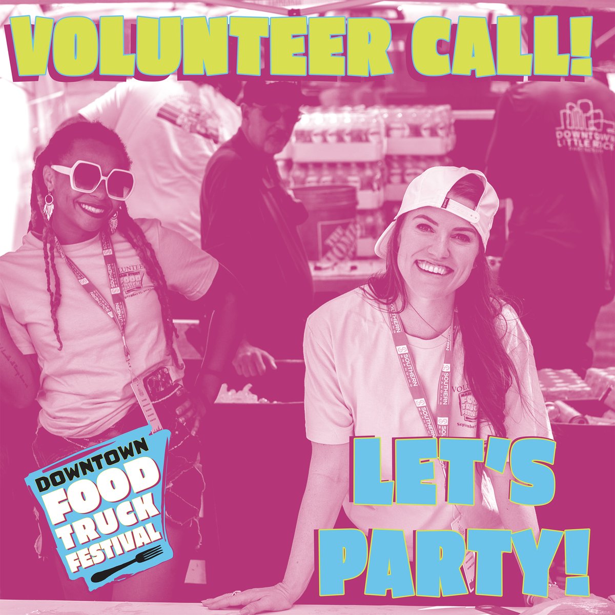 We need YOUR help to throw Little Rock's biggest street party of the year! Take a shift at the Downtown Food Truck Festival and score a
👕Free t-shirt!
🍪🥤🍩Free drinks and snacks!
🎟️Volunteer Exclusive Raffle for prizes!
downtownlr.com/events/dftf/