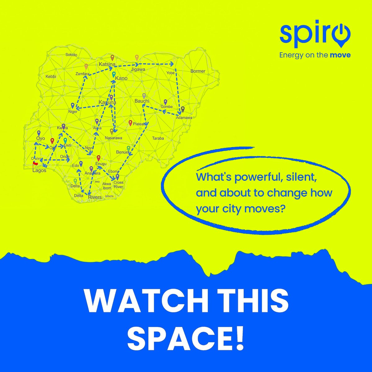 spironigeria's tweet image. The silent revolution is here! From Lagos to Kano to Calabar to Enugu something powerful is lighting up Nigeria's cities and towns.

Are you ready for the future of clean, smart mobility?

Watch this Space!

#SpiroOnTheMove #GoElectricWithSpiro #EVRevolution #NigeriaMovesGreen