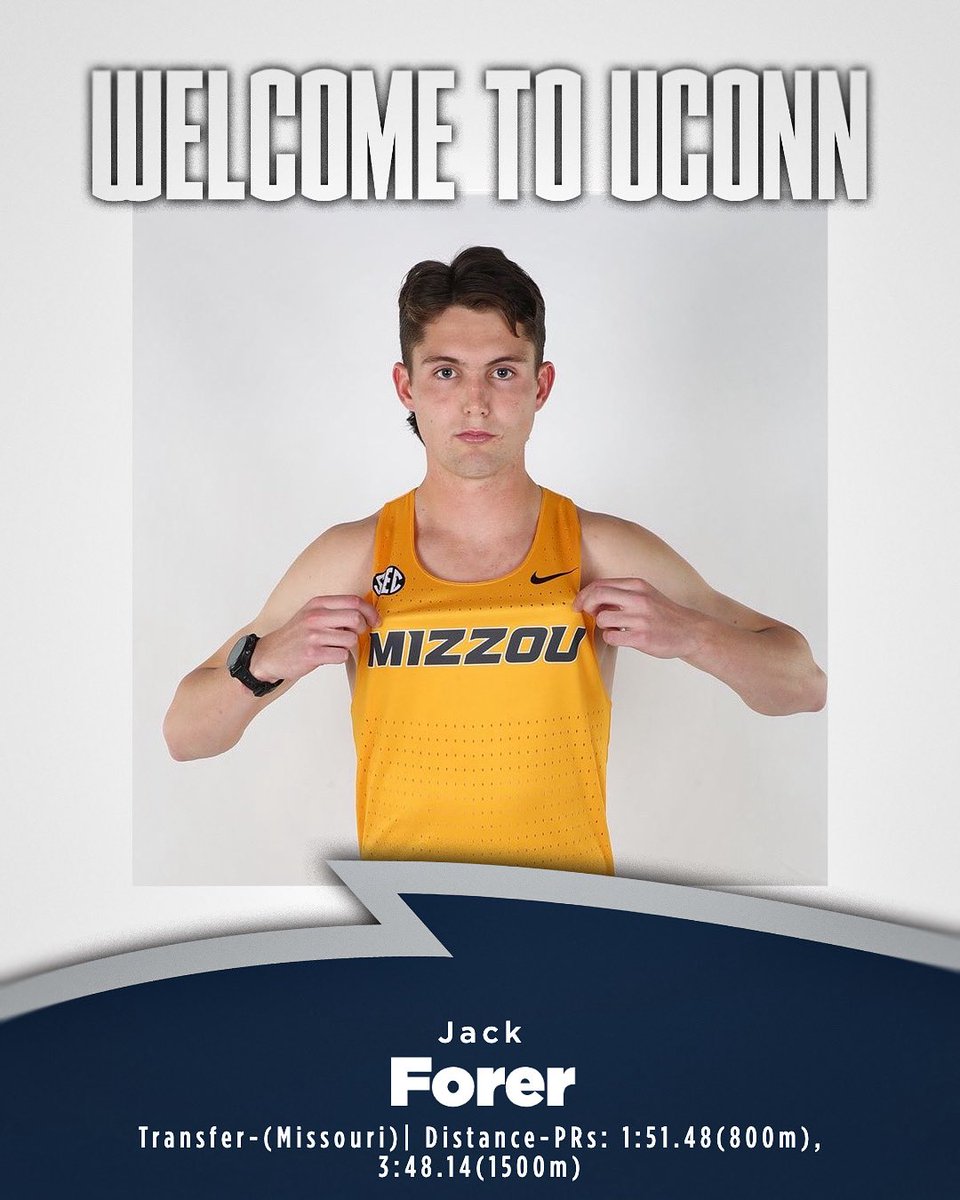 UConn Track &amp; Field is excited to welcome Jack Forer to Storrs! 💙🤍

#bleedblue #uconntfxc