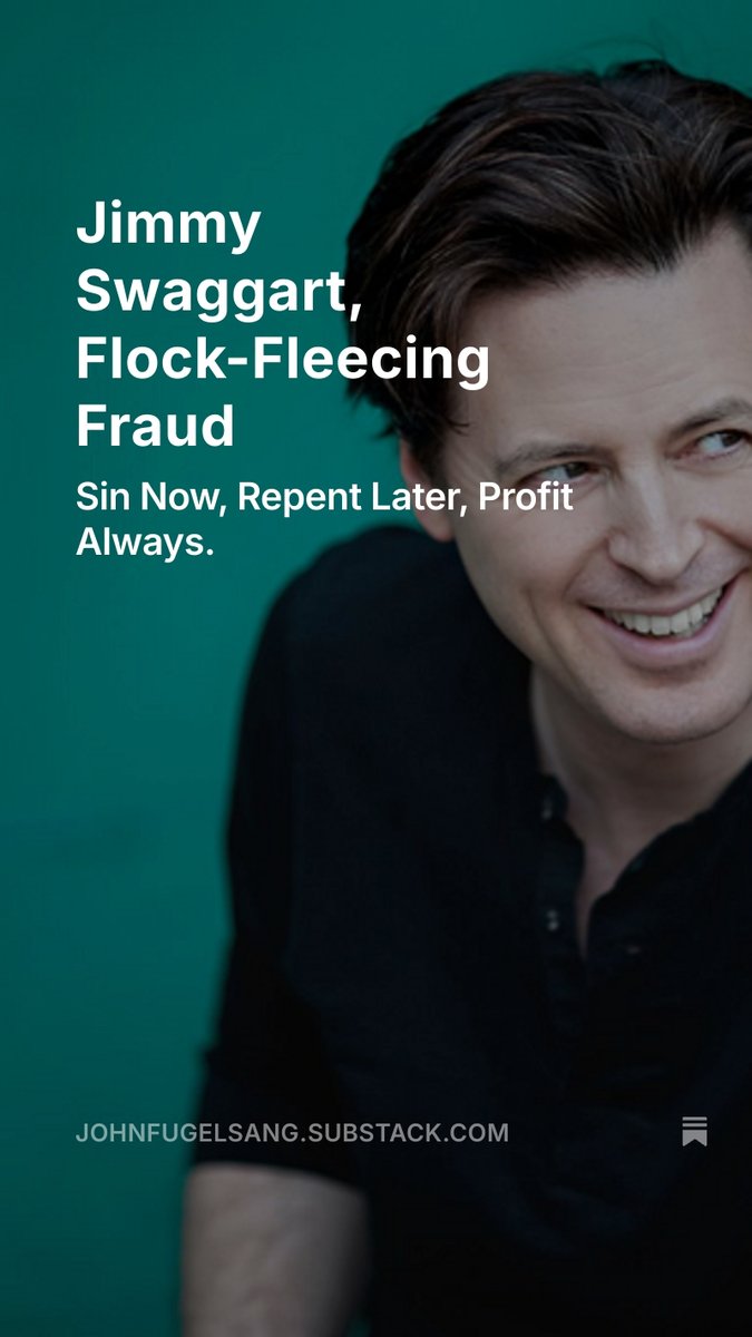 Jimmy Swaggart walked so the Franklin Grahams, Joel Osteens, and Mike Huckabees could fly — in private jets, high above the suffering they’ll never touch.

Pls read &amp; subscribe...
johnfugelsang.substack.com/p/jimmy-swagga…