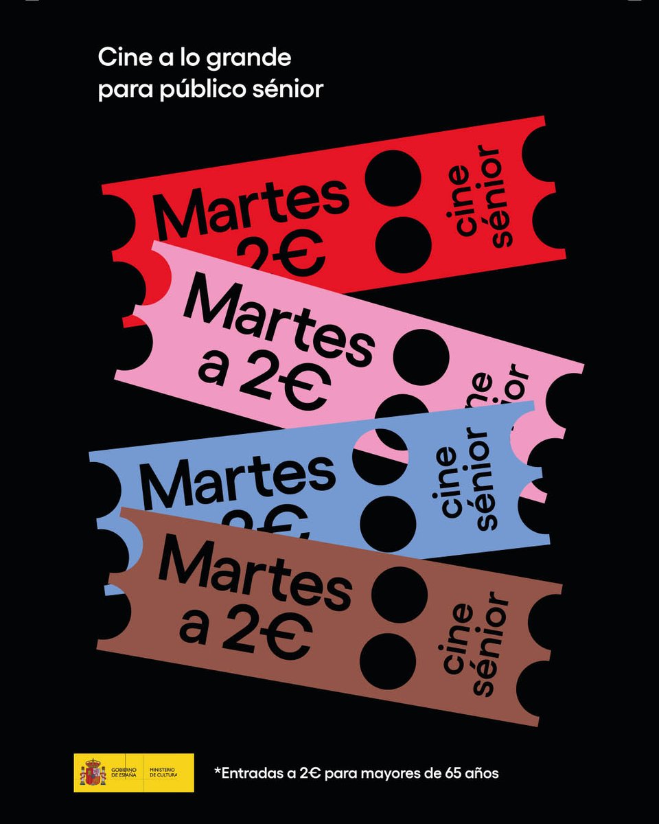 EsteparkCs's tweet photo. ¡Si tienes 65 o más, los martes toca cine por 2€*! 🍿
Solo con DNI y en @ocine_es Premium #Estepark.
*Salas 4D, ScreenX y Ice Theaters excluidas de la promoción*.
#CineSenior #MartesDeCine https://t.co/o4d9KpSi0i