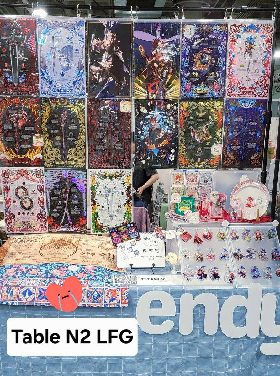 endymade's tweet image. We're here, we're scuffed but we're doing it!!! 😭 #animeexpoartistalley