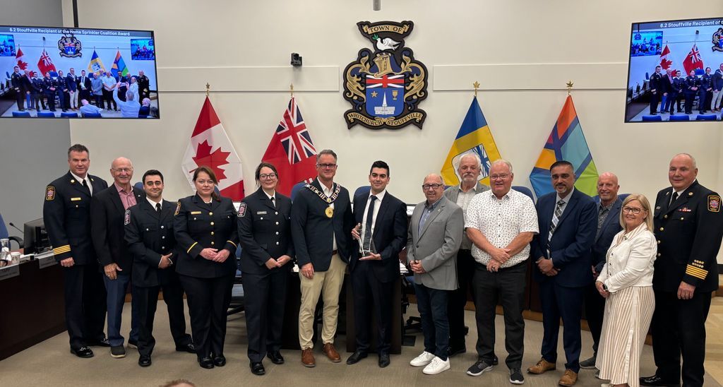 Congratulations to @StouffvilleFire &amp; @TownStouffville for receiving the Bringing Safety Home Award, presented by @CASAFireSprinklr <a href="/NFPA/">NFPA</a> &amp; HFSC Canada!

Their work with town officials to promote home fire sprinklers is making entire communities safer #BuiltForLife #FireSafety