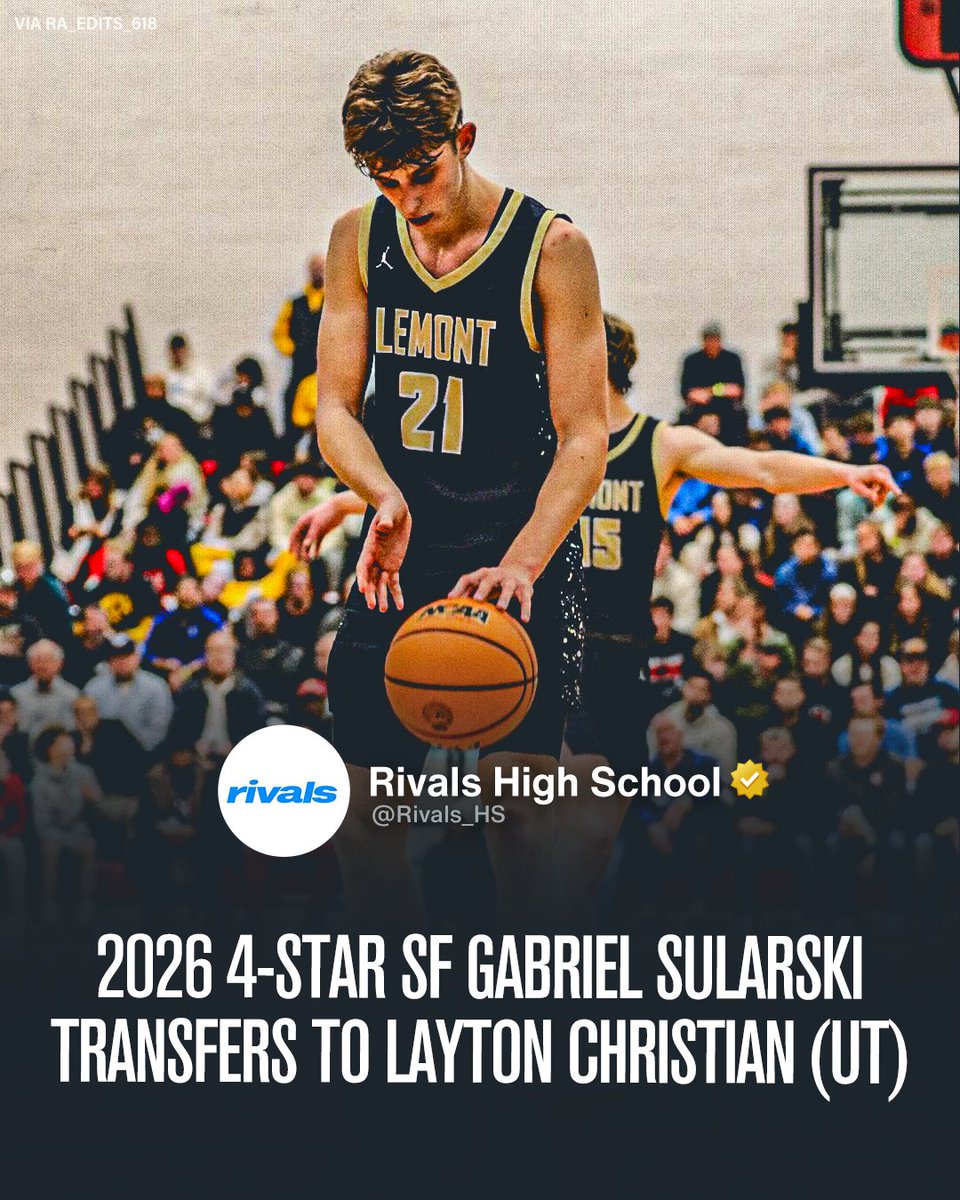 Rivals (@rivals) on Twitter photo NEWS: Illinois’ top-ranked 2026 boys basketball player, Gabriel Sularski, is transferring to Layton Christian Academy (UT), tells <a href="/Rivals/">Rivals</a> 
“I think it’s a great place for me to grow both as a player and a person. The competitive schedule, the coaching staff, and the environment NEWS: Illinois’ top-ranked 2026 boys basketball player, Gabriel Sularski, is transferring to Layton Christian Academy (UT), tells <a href="/Rivals/">Rivals</a> 
“I think it’s a great place for me to grow both as a player and a person. The competitive schedule, the coaching staff, and the environment