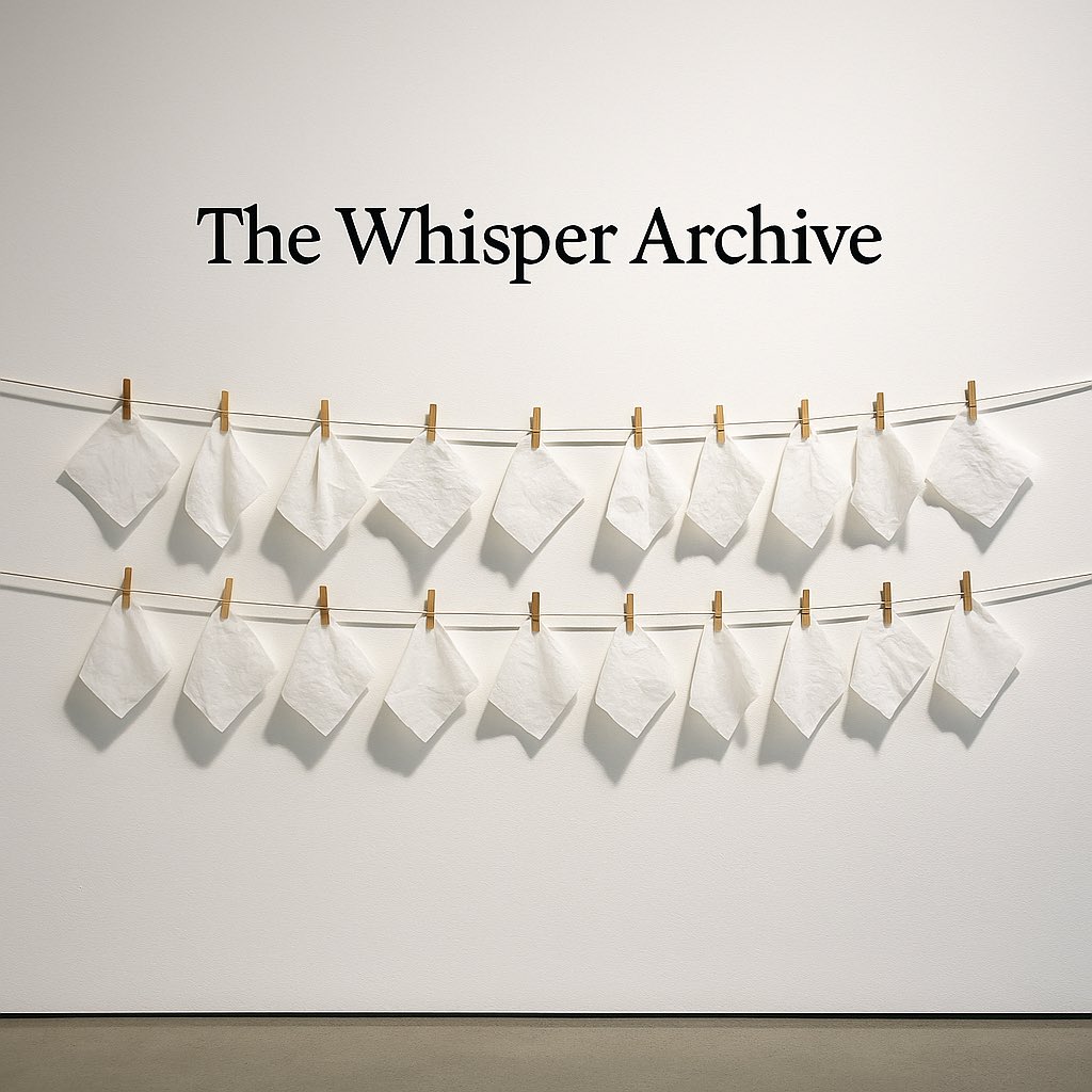 This Summer .. choose to vanish wit Audrey

#Edfringe to join Whisper Archive 

Just for a moment 

No audio here. 

Only the breath you just took

#AudreysArtClub