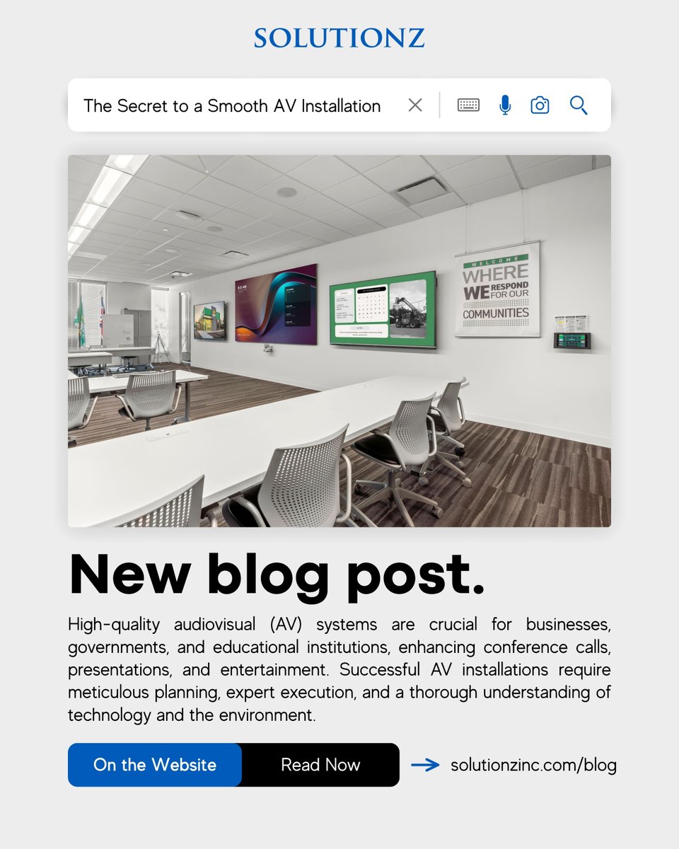 SolutionzInc's tweet image. Ever wonder why some AV systems just work seamlessly, while others are a constant headache? Ready to transform your space with an AV system that &quot;just works&quot;? Read our latest blog to learn how: bit.ly/3TlRD34

#AVInstall #SmartAVSolutions #TechThatWorks