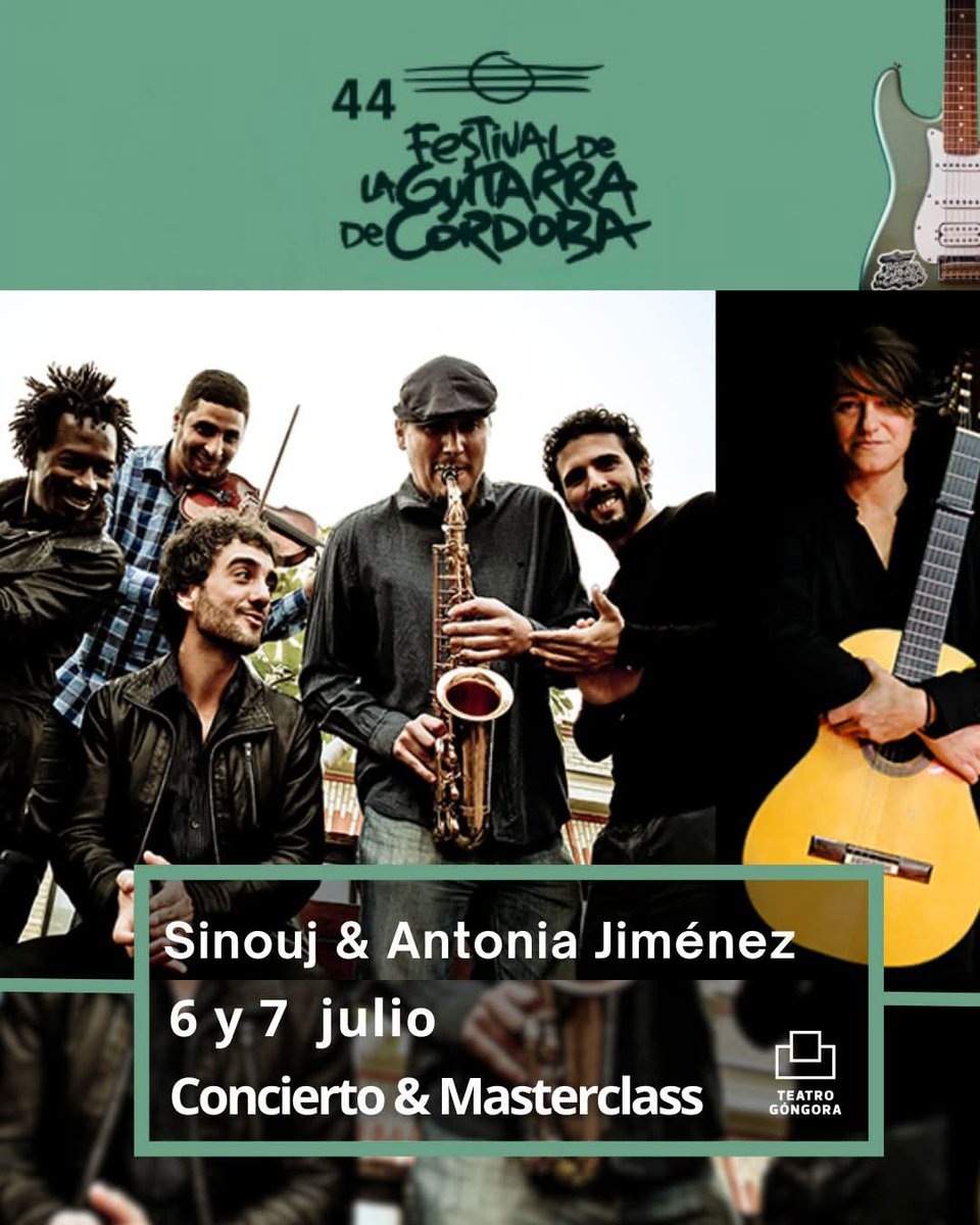 Este domingo y lunes nos vemos en Córdoba, Sinouj con Antonia Jiménez 🙌🏼🙌🏼🙌🏼
<a href="/sinoujmusic/">Sinouj</a> <a href="/ajimenezarenas/">Antonia Jiménez</a> <a href="/Casaarabe/">Casa Árabe</a> @guitarracord