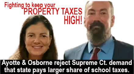 GrStateMatters's tweet image. Governor and House Majority leader refuse Supreme Court demand. They won't send 63% more education adequacy $$$ to lower town taxes. #Newhampshire