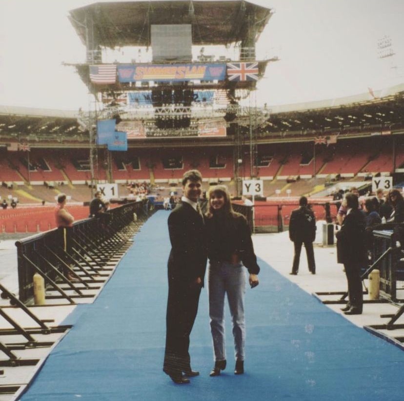 A young Shane and Stephanie McMahon at Wembley Stadium for SummerSlam, 1992 📸