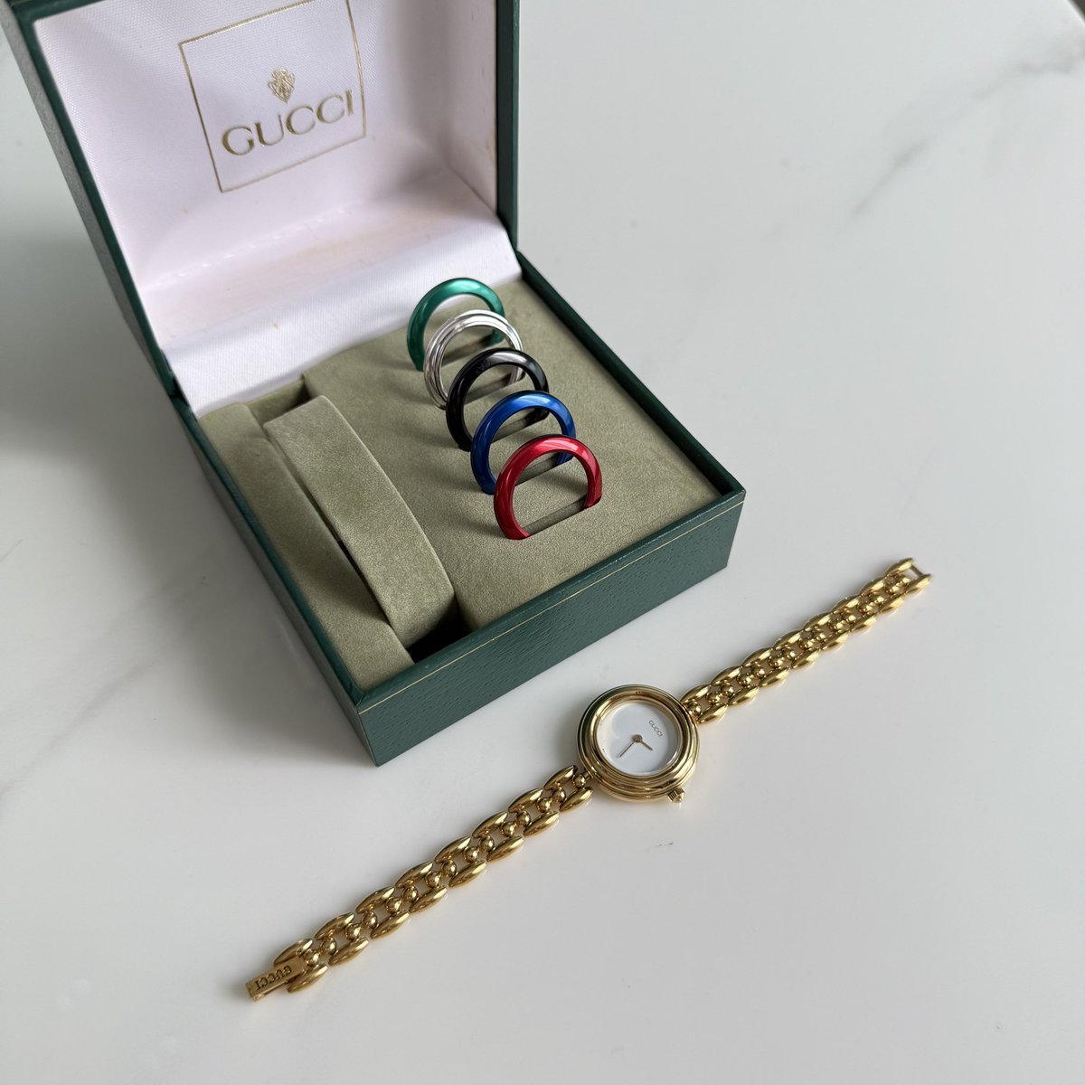 aommoae's tweet photo. Rare item📌 หายากมากแล้วนะคะสำหรับ Gucci 11/12 วงแหวนครบ สามารถเปลี่ยนวงแหวนได้เองตามสไตล์วันที่ต้องการ🫶🏻 

❌รุ่นนี้น้องราคาพุ่ง to the moon มากๆค่ะ❌

สนใจสั่งซื้อได้เลยนะคะ
🛍️Line Official : https://t.co/xrp59CYFUT
🛒IG : Follow Me Follow Time ( https://t.co/kG51mRZhZJ ) https://t.co/68VuIaVbEO