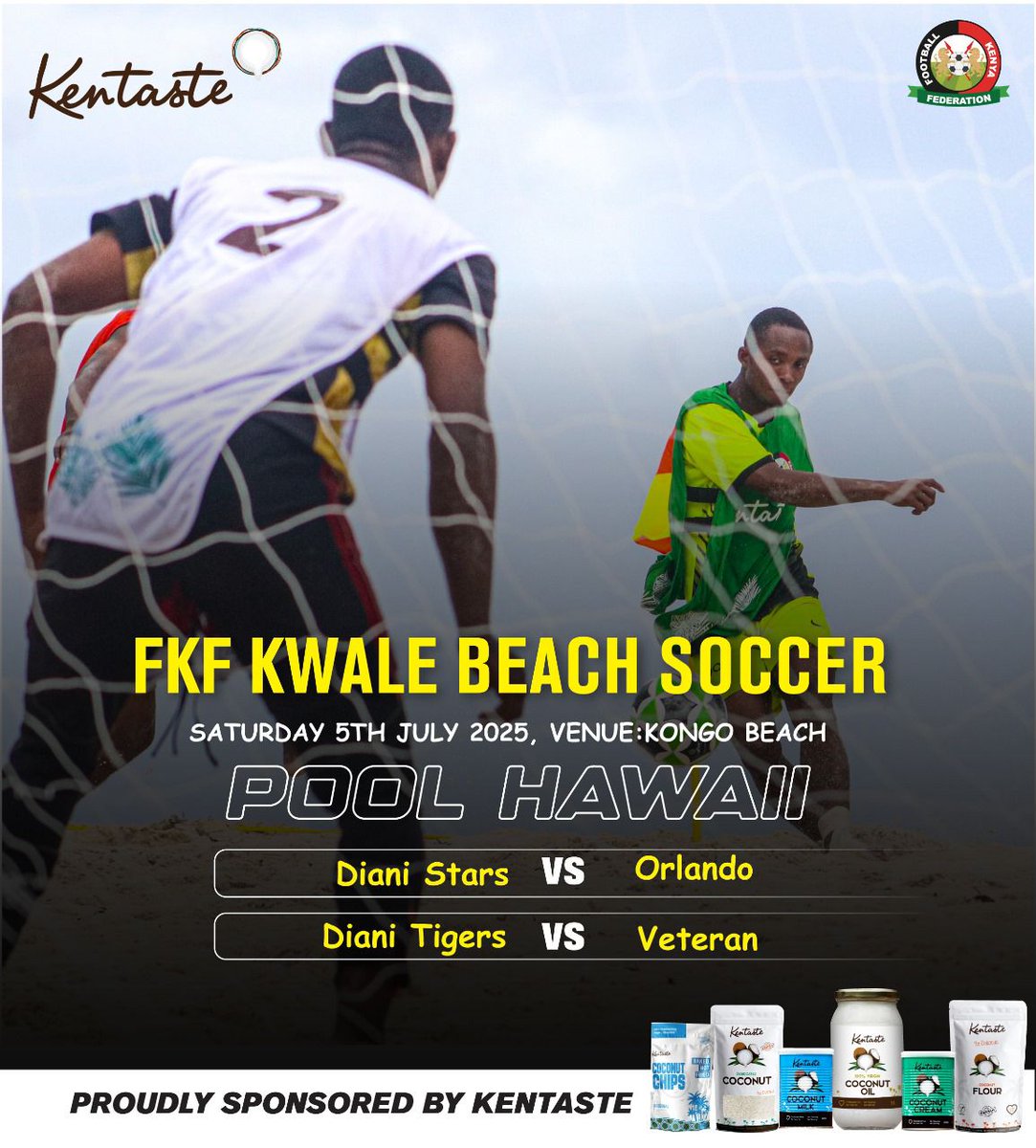 The Kwale Beach Soccer League returns this Saturday at Kongo Beach as the season nears its thrilling conclusion. 

Come out and support your favourite teams. See you there!