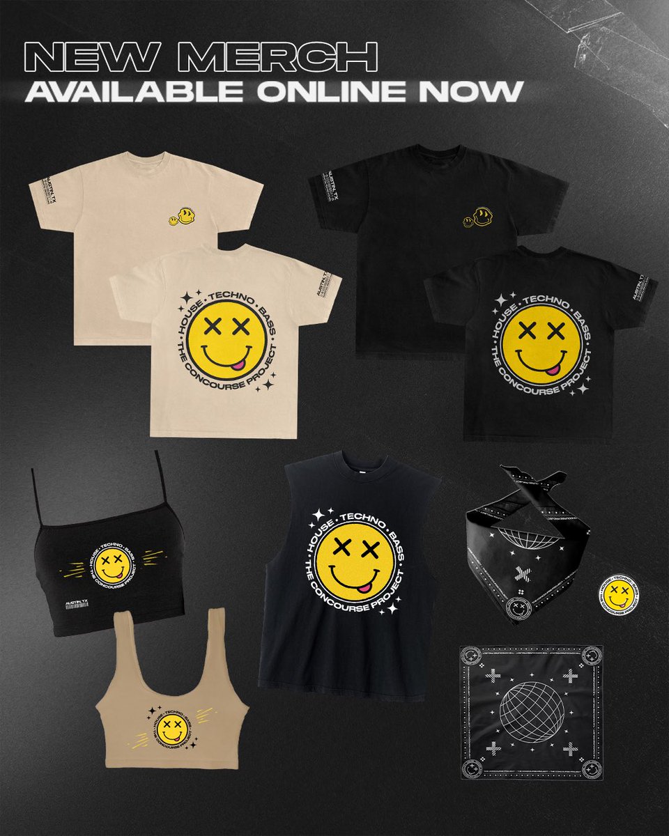 House, techno, bass — stitched with a grin. The new TCP Smiley collection is officially NOW AVAILABLE ONLINE! 😎

Shop now: merch.concourseproject.com