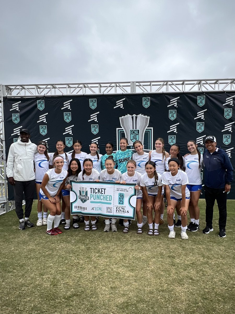 So proud of my Bay Area Surf team! 

After 4 tough games in San Diego at #ECNLPlayoffs, we advanced to the Final 8 in Virginia! 

Very proud of my coaches and teammates for putting in the work to get us prepared for this! 

#ECNLFinals 🔜