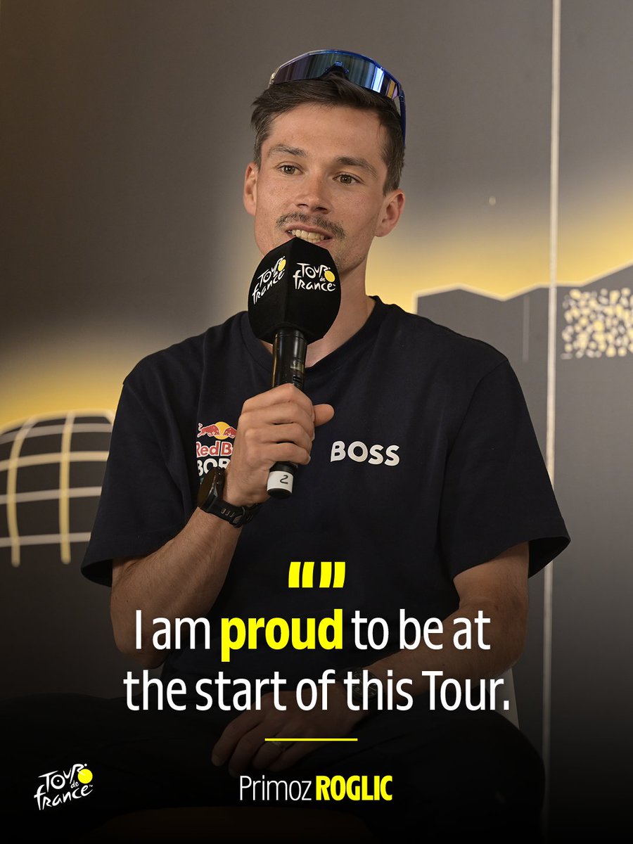We're just as happy to see you at the start, Primoz 💛

On est aussi heureux de te voir au départ Primoz 😉

#TDF2025 l <a href="/rogla/">Primož Roglič</a>