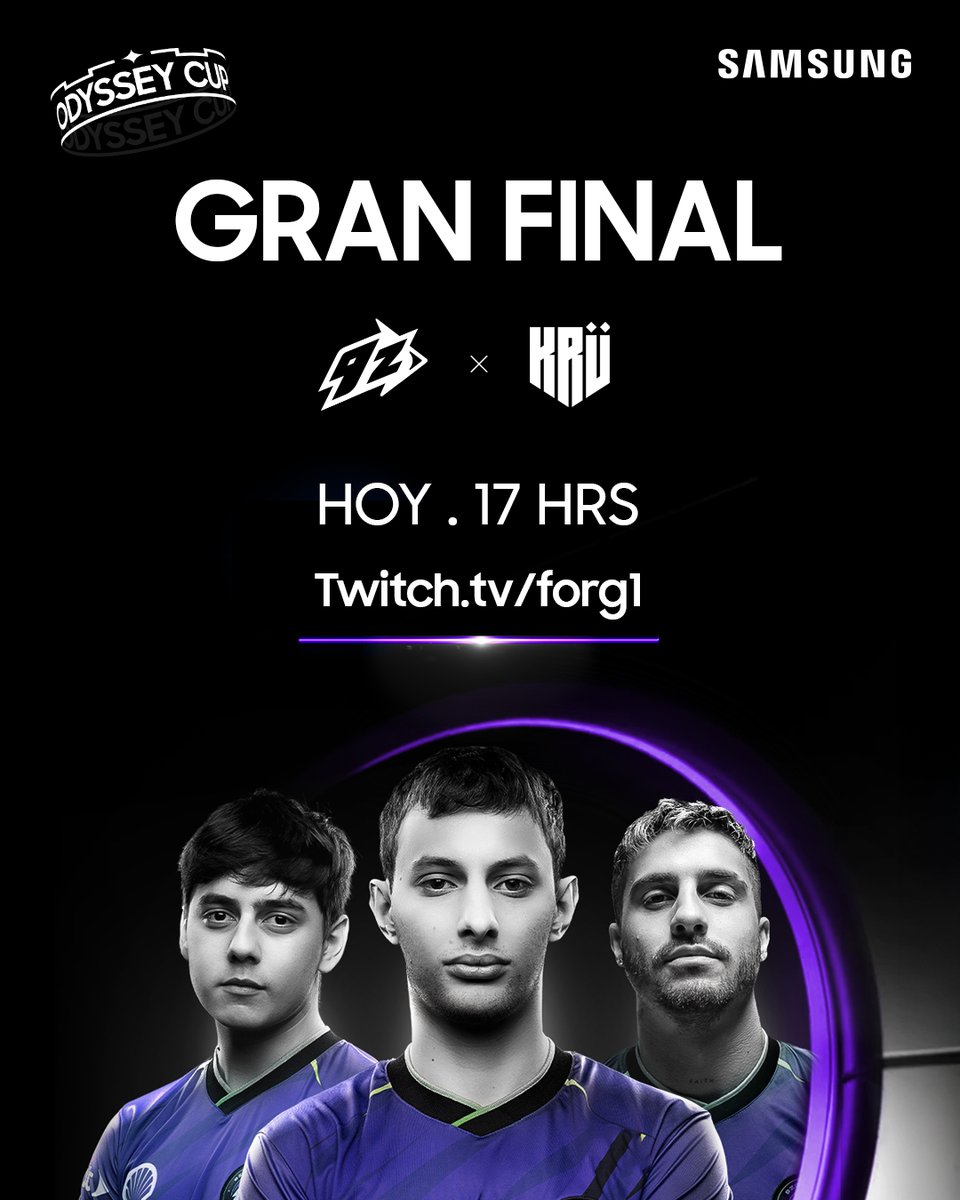 Hoy tenemos la final LAN de la #OddyseyCup.

A bancar todos hoy  por el canal de <a href="/luchoforg1/">FORG1</a> 💜

🆚 <a href="/KRUesports/">KRÜ Esports</a> 
⏰ 13 hrs 🇲🇽 // 16 hrs 🇨🇱 // 17 hrs 🇦🇷🇺🇾🇧🇷 // 22 hrs 🇪🇸