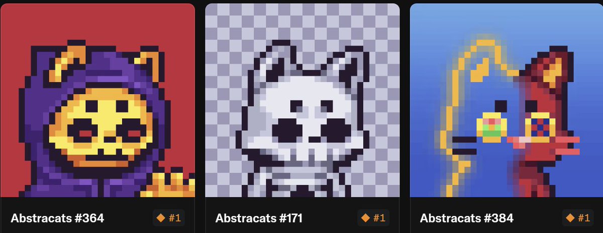 And by the way, I'm announcing that I own a UNIQUE NFT from the <a href="/abstracatsNFT/">Abstracats</a> collection !!!!
🙀🙀🙀

Can you guess which one it is among these three ?!?
😻😻😻😻😻😻

Drop your comments below !!
💚💚💚💚💚💚💚

Meow meow !!!!
🐈🐈🐈

Abstracats on <a href="/AbstractChain/">Abstract</a> <a href="/abstract_szn/">Abstract Season</a>