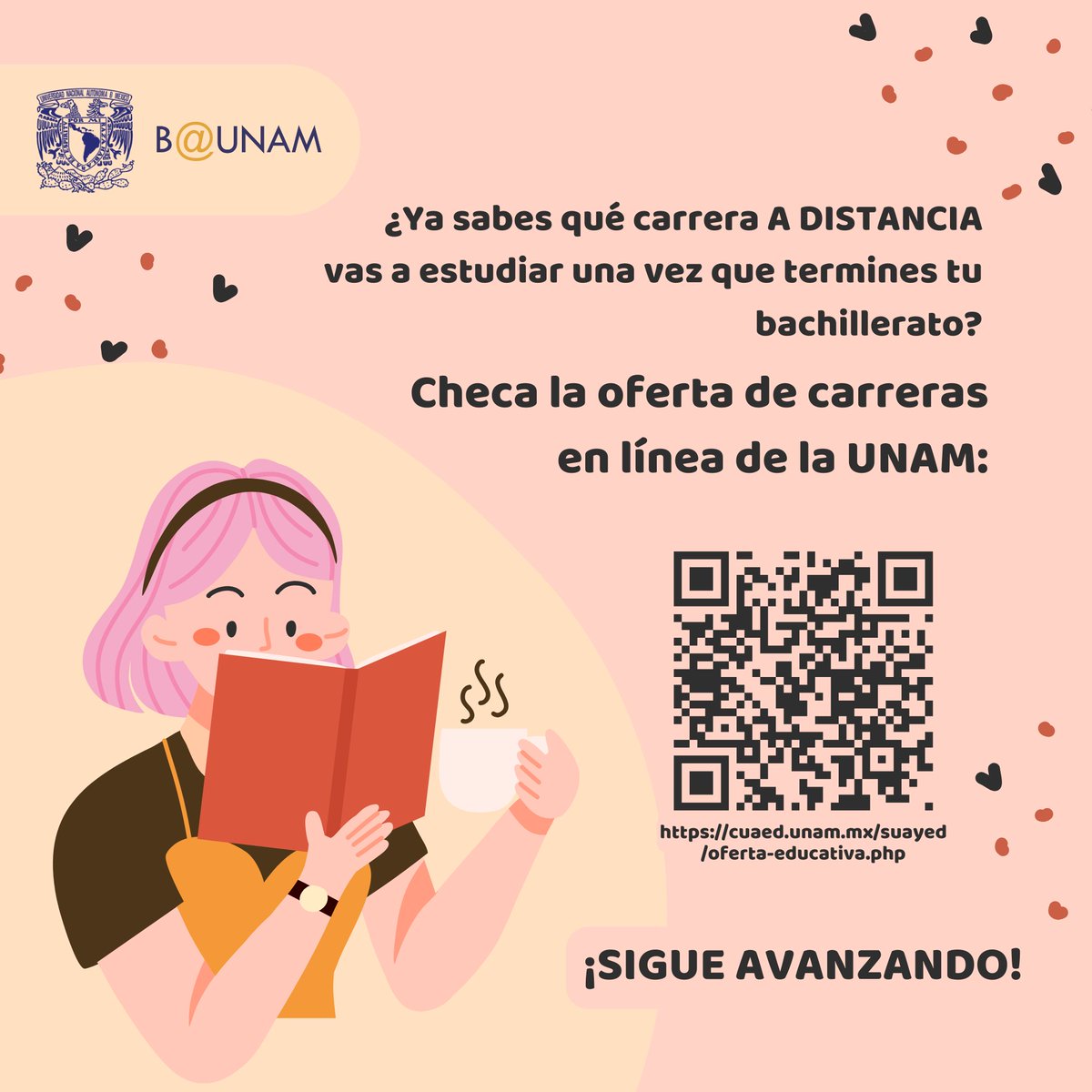 🤓¡Iniciamos una nueva semana!

🎓 ¿Han pensado qué licenciatura A DISTANCIA van a estudiar?

👉Aquí te dejamos la lista de licenciaturas que la UNAM te ofrece: cuaed.unam.mx/suayed/oferta-…

#BachilleratoADistancia
#Vacaciones #Descanso
#UNAMNuestraGranUniversidad
#EducaciónEnLínea
