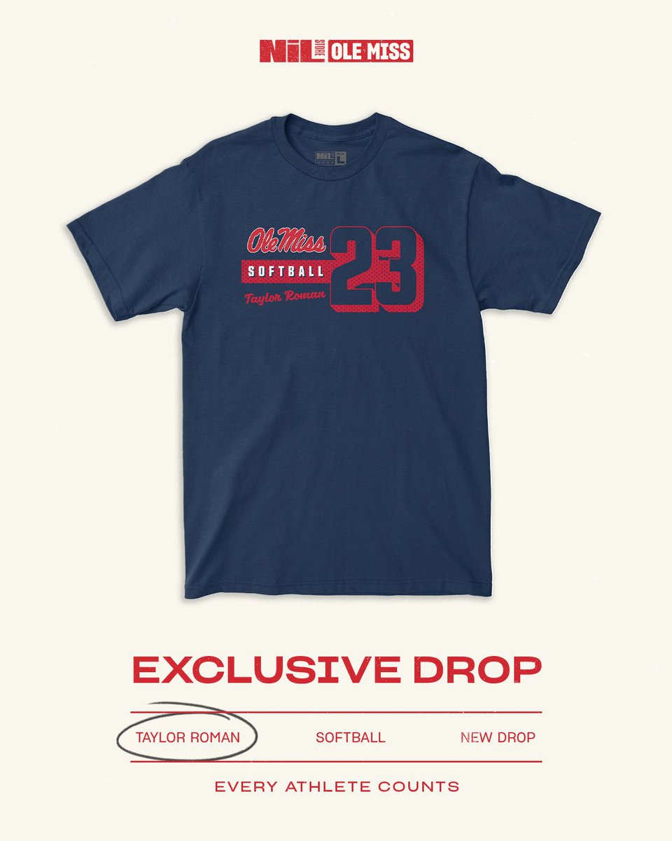 🦈 Exclusive Drop🦈 
Taylor Roman New Merch Is Here!
nil.store/ole-miss/sport…