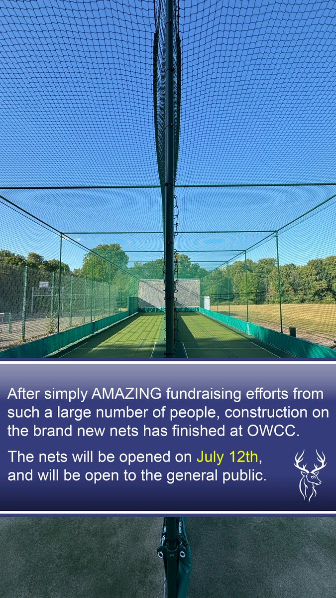 OverWallopCC's tweet image. Opening July 12th!
Over Wallop CC is very proud to announce that construction on the brand new two-lane nets has finished. The nets will be open to the general public from July 12th.
Everybody at the club is eternally grateful for everyone who contributed to our gofundme page.