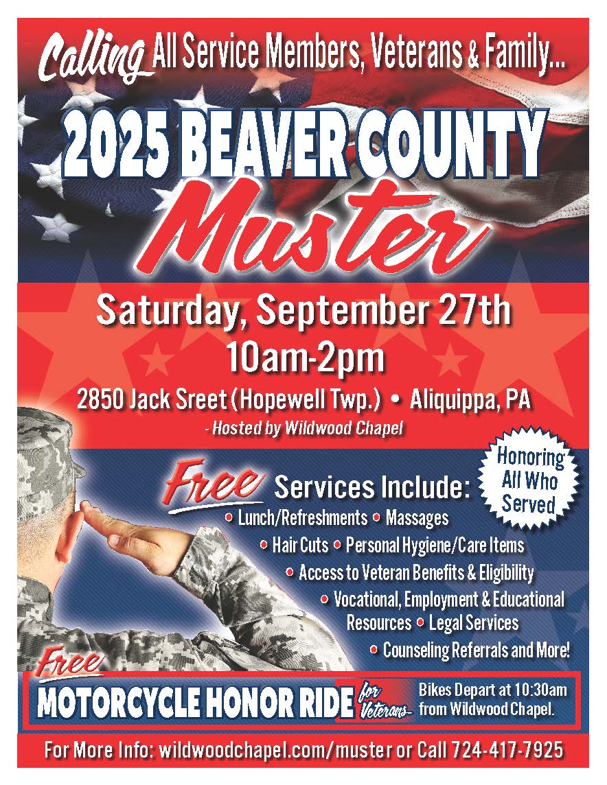 Register today for the 2025 Beaver County Muster on Saturday, September 27th!!

#WeAreVLP