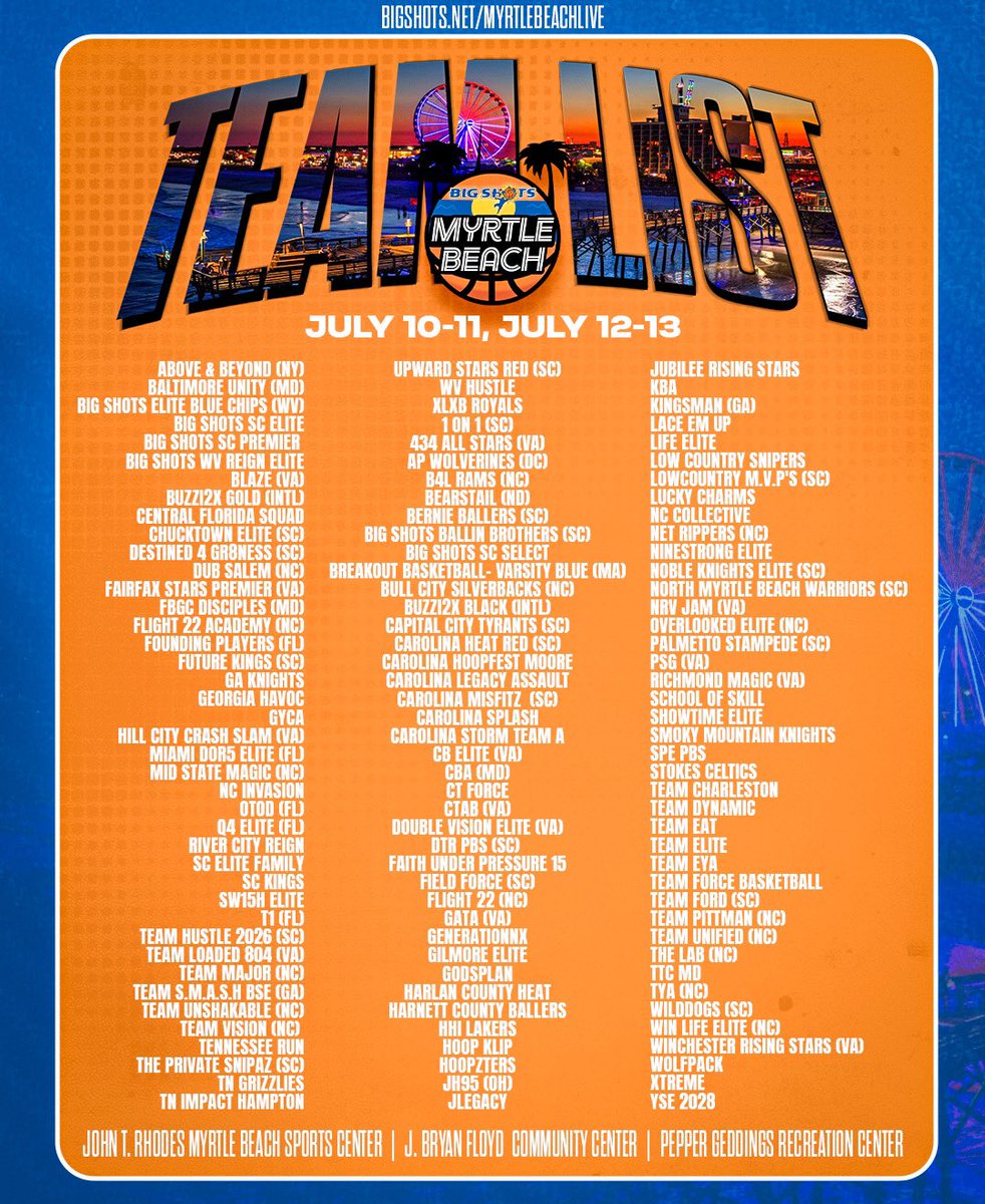 HCC 15s, 16s, and 17s will hit the road next week to compete in the certified SLAM Division of <a href="/BigShotsGlobal/">BIG SH🏀TS</a> Myrtle Beach Live Sessions 1 &amp; 2. 

#CrashBuildsLeaders
#HillCityBigShots 🦏🔥